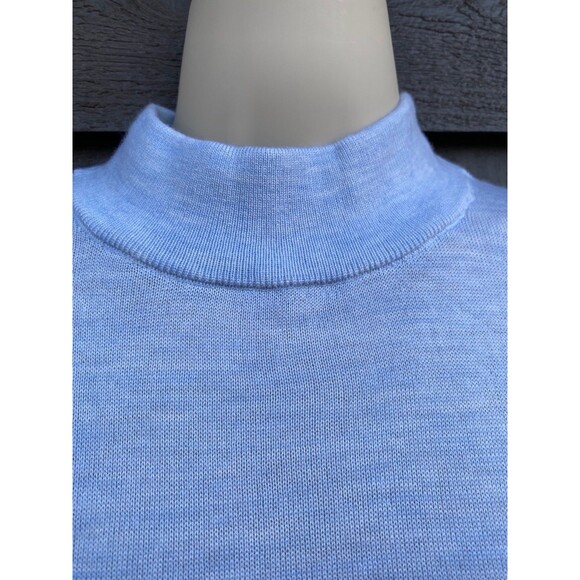 Moth Anthropologie Wool Mock Neck Sweater Pastel Blue Size Large NWT - Picture 4 of 11